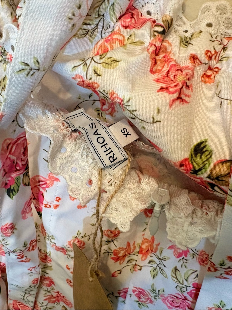 Rihoas Cream Floral Halter Maxi Dress With Pink Rose Print — image 3 of 8